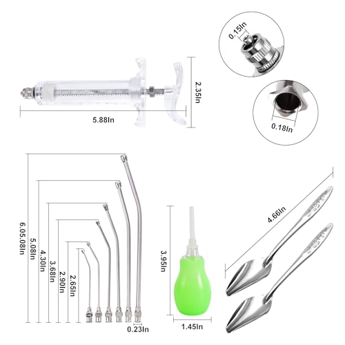 20ML Baby Bird Feeding Syringe Set Pet Syringe with 6 Pcs Curved Gavage Feeding Tubes and Bird Drinker Stainless Steel Metal Feeding Spoon for Baby Birds Parrot Small Pet - size: 20ML