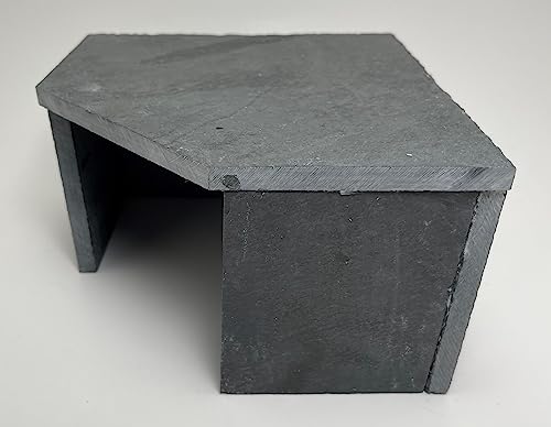 TheFrogHouse Slate Stone Reptile Hide 6x6x3.5 Bottomless Natural Cave Decor
