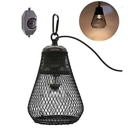 Reptile Heat Lamp, 25-150W Heat Lamp with Lampshade and Anti-Bite Iron Tube, Infrared Ceramic Heater, for Chicken Lizard Brooder Coop Aquarium,25W - size: 25 Watts