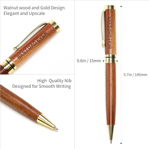 Cool Gifts for Dad from Daughter, Son, Wife Mens Pen Set with Box for Father Daddy Papa Christmas Gifts Best Dad Ever Engraved Dad‘s Pens Sentimental Fathers Day Birthday Gift Ideas Luxury Pens - color: Dad Gift
