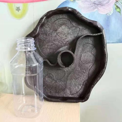 Reptile Water Dish and Food Bowl Automatic Water Feeder with Deep Brown Reservoir Suitable for Bearded Dragons and Lizards in Terrariums
