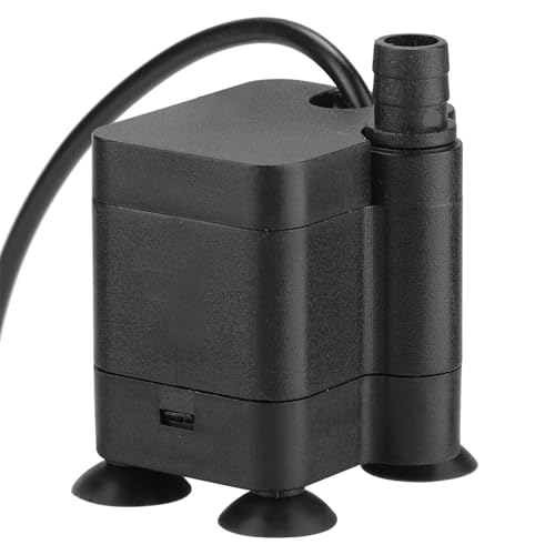 Mini USB Submersible Water Pump | 5V Low Voltage Safe for Fish Aquarium | Quiet Aquarium Pump with Adjustable Flow | 120L / H, 4 - Vane Turbine
