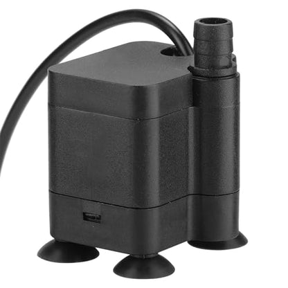 Mini USB Submersible Water Pump | 5V Low Voltage Safe for Fish Aquarium | Quiet Aquarium Pump with Adjustable Flow | 120L / H, 4 - Vane Turbine