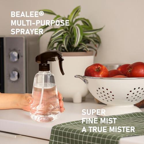 Bealee Spray Bottle 2 Pack, 16oz - Ultra Fine Mist, Plant Mister Hair Misting Empty Spray Bottles Indoor, Leak Proof Water Sprayer for Planting, Hair Care, Essential Oils, Cleaning Solutions (Clear) - color: Clear