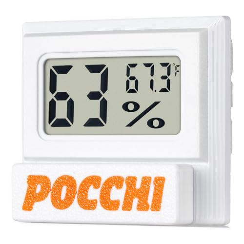 Magnetic Reptile Thermometer and Humidity Gauge - Indoor Temperature and Humidity Monitor - Digital Thermometer Hygrometer for Tank Accessories Bearded Dragon, Snake, Gecko, Lizard - White - color: White