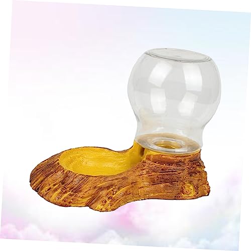 Abaodam Automatic Reptile Water Feeder Tortoise Drinking Fountain with Texture Bowl Easy for Lizards Snakes and Turtles for Reptile Landscaping Decor