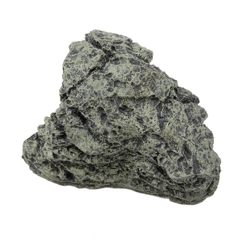 Fish Hiding Cave Turtle Reptile Basking Hide Habitat Ornament Resin Hollow Rock Cave Hidden Habitat Terrarium & Aquarium Fish Tank Decoration (Small)