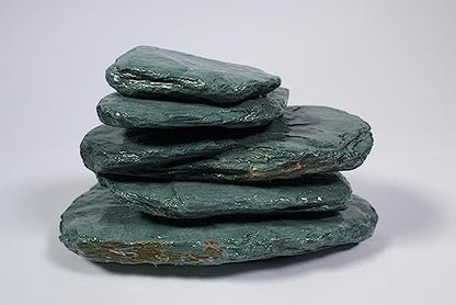 LANDEN River Slate Stone Natural Rocks(18lbs, 3~9 inches,13pcs) for Aquariums, paludariums, Terrariums, Reptile, and Amphibian Enclosures Decorative of Stream's Caves and Caverns - size: 15 River Slate Stone(3-9 inches,18lbs)