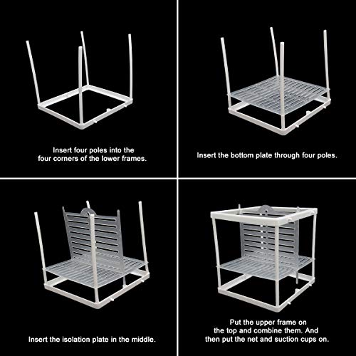 Senzeal Aquarium Fish Breeder Box Fish Fry Hatchery Incubator Net Nylon Isolation Mesh with 3pcs Pipette(Small) - size: Small