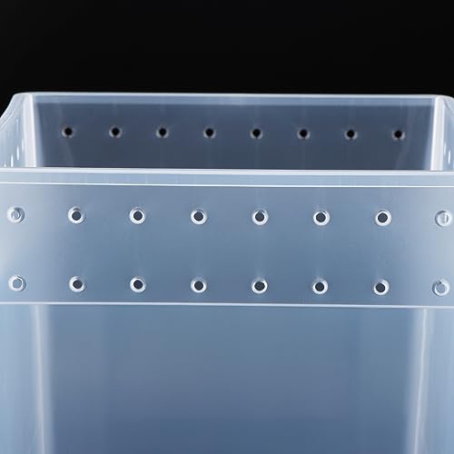7 Pack Large Size Reptile Feeding Box Gecko Plastic Transparent Breeding Box for Snake Tree Frog Bearded Dragon Lizard Spider Praying Mantis (7.8" x 7.8" x 9.8")