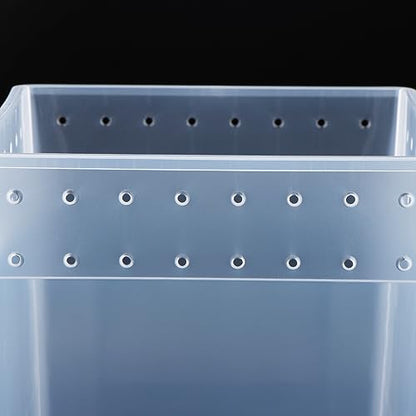 7 Pack Large Size Reptile Feeding Box Gecko Plastic Transparent Breeding Box for Snake Tree Frog Bearded Dragon Lizard Spider Praying Mantis (7.8" x 7.8" x 9.8")