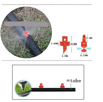 SUCOHANS 360 Degree Micro Sprayer Fan Jet Hydroponic Aeroponic Misters Cloners - 360 Sprayer Red (100)