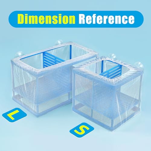 AQUANEAT Fish Tank Breeder Small Mesh Net Fry Saver Aquarium Spawn Hatchery Isolation with Suction Cups Hatchery Incubator for Shrimp Betta - size: Small