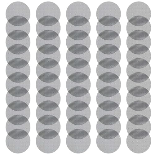50pcs Flower Pot Hole Mesh Pad, Drainage Hole Mesh Pad Bonsai Bottom Grid Mat Yard Accessory Gray Circular 1 One Size