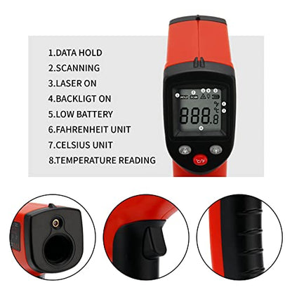 MEASUREMAN Infrared Thermometer (Not for Human),Standard Size Temperature Gun Non-Contact Digital Laser Thermometer-58℉~752℉(-50℃ to 400℃) (Pack of 2) - size: -58℉~752℉(-50℃ to 400℃) (Pack of 2)