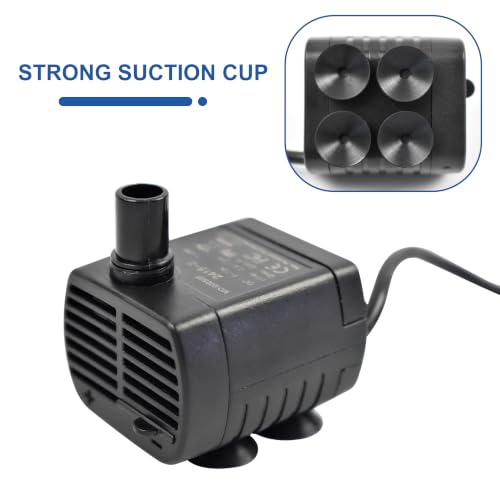 CONQUERALL Submersible DC 12V 3W Aquarium Pump 200L/H 1.5m Lift with 3.3ft Silicone Tube for Water Circulation - color: 12v 3w 200l/H 1.5m Head