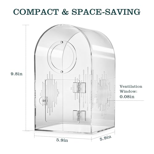 Acrylic Jumping Spider Enclosure, Clear Spider Enclosure Kit with Ventilation, Pre-Assembled Habitat for Jumping Spiders, Tarantula, Mantis, Insects