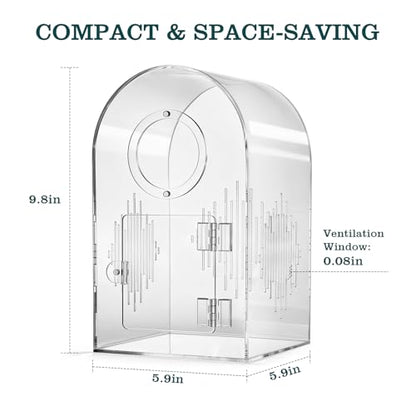 Acrylic Jumping Spider Enclosure, Clear Spider Enclosure Kit with Ventilation, Pre-Assembled Habitat for Jumping Spiders, Tarantula, Mantis, Insects