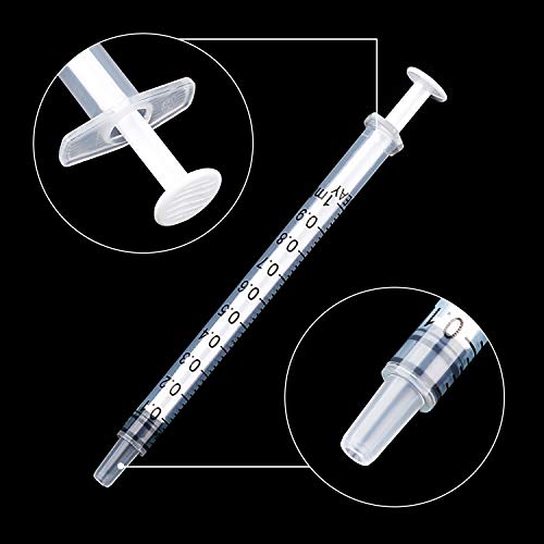 Frienda 20 Packs Large Plastic Syringe Measuring Syringe Tools Dispensing Multiple Uses (1 ml) - size: 1 ml