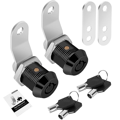 2 Pack Tool Box Lock with Keys, 5/8" RV Storage Lock Keyed Alike, Cabinet Lock Cam Locks for Toolbox Lock Replacement Mailbox RV Compartment Locks with Manual (Black -2 Pack, 5/8 Inch)… - color: Black -2 Pack, size: 5/8 Inch