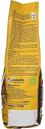 Hari Hagen Tropimix Enrichment Food for Cockatiels & Lovebirds, 2 lb. - HARI Parrot Food with Seeds, Fruit, Nuts, Vegetables, Grains, and Legumes - size: 2 Pound (Pack of 1)