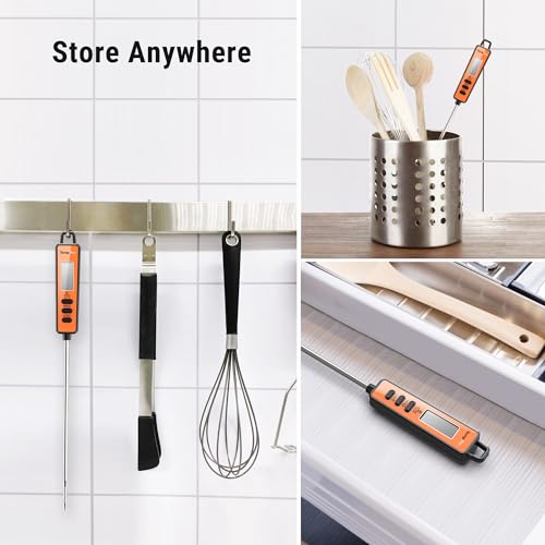 TempPro TP01A Digital Meat Thermometer for Cooking Candle Liquid Deep Frying Candy, Food Instant Read Thermometer with Super Long Probe, Backlit, Kitchen Gift for Dad Husband (Previously ThermoPro) - size: Digital