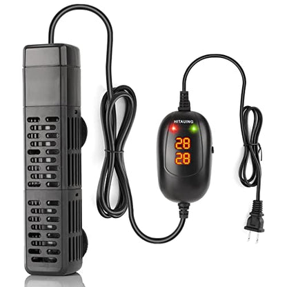 HiTauing Aquarium Heater, 50W/100W/200W/300W/500W Submersible Fish Tank Heater with Over-Temperature Protection and Automatic Power-Off When Leaving Water for Saltwater and Freshwater - size: 50W