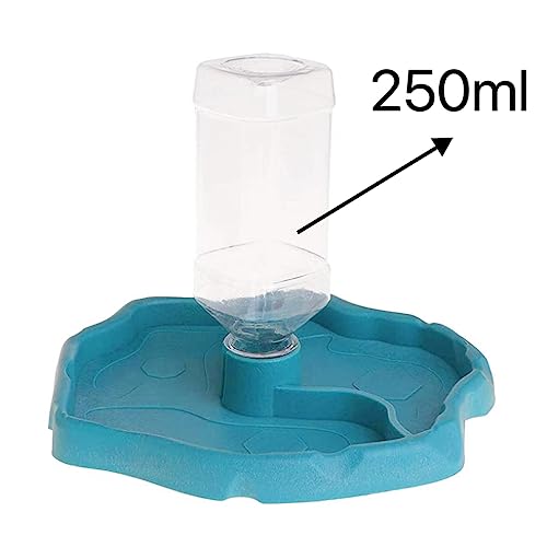 Turtle Drinker Reptile Water Bowl 2 in 1 Automatic Reptile Feeder Water Dispenser Tortoise Water Dish Automatic Water Reservoir Feeder for Reptile Turtle Food Dish