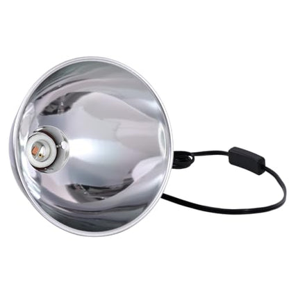 Reptile Light Fixture 8.5 Inch Deep Dome Lampshade, Reptile Heat Lamp Fixture with Separate Switches Fit for UVB Bulb Basking Heat Bulb for Reptile Glass Terrariums - size: 8.5