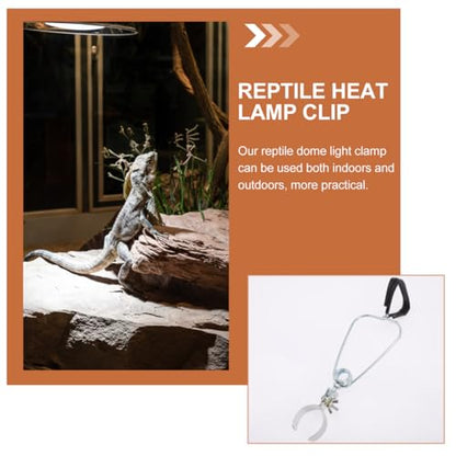 HANABASS Reptile Lamp Fixture Clamp Aluminum Stand Heat Lamp Holder Lamp Clip for Bearded Dragons Tortoises Geckos Safe Easy