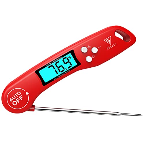 DOQAUS Digital Meat Thermometer, Instant Read Food Thermometer for Cooking with Backlit & Auto-Rotating Display, 4.6” Probe for Grilling, Baking, and Perfect BBQ - color: Light Red, size: 1 Pack (4.6 Inches Probe)