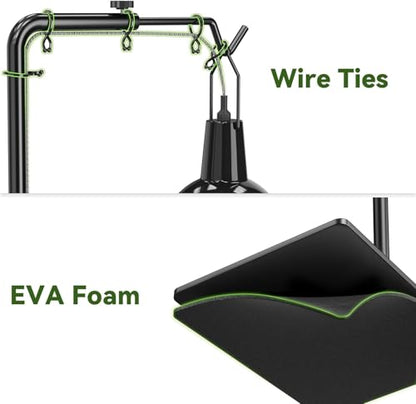 Reptile Heat Lamp Stand Adjustable 21"-62" – Metal Light Holder with Heavy Base for Bearded Dragon, Turtle, Snake, Lizard – Aquarium and Terrarium Heating Lamp Fixture - size: 62" Height