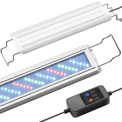HITOP 32-36in Full Spectrum LED Aquarium Light with Timer, Auto 24/7 Lighting Cycle& 10-Level Brightness Adjustment, Fish Tank Light for Plant Growth, with Extendable Brackets - style: 32-36in