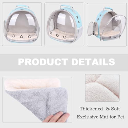 Portable Small Animal Backpack Travel Breathable Pet Carrier Bag Cages for Guinea Pig, Rabbit, Bearded Dragon, Squirrel, Tortoise, Bird, Lizard, Sugar Glider - color: Blue