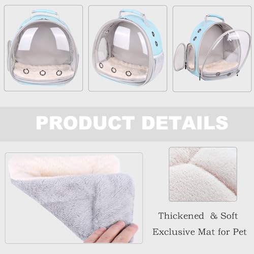 2-Pack Guinea Pig Carrier Backpack and Playpen with Lid, Breathable Pet Playpen Pop Open Exercise Fence, Portable Small Animal Cage for Rabbits, Chinchillas, Squirrel, Lizard, Sugar Glider - color: Blue