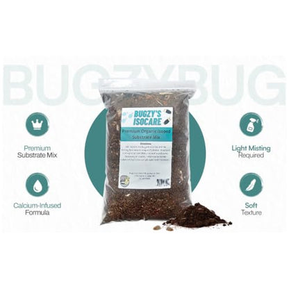 BugzyBug’s Isopod Bioactive Substrate Mix Nutrient-Rich Vivariums and Terrarium Substrate Mix (4 Quart)