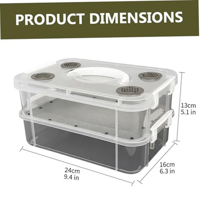Mealworm Breeding Kit - Transparent Critter Keeper Container with Automatic Waste Separation for Live Insects like Dubia Roaches & Crickets - Includes Cleaning Tools Plastic Terrarium Critter Keeper
