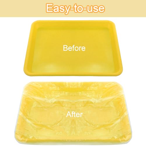 TCOTBE 40 Pieces Pet tray Disposable Plastic film Cover Toilet pad Paper Rabbit Hamster Toilet film Cover pet dust Cover, Cage Liners for Small Animals Disposable Hamster Tray Liner