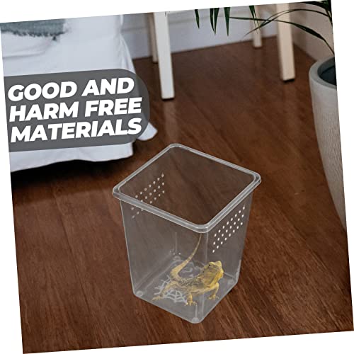 Amosfun 9pcs Spider Breeder Boxes Transparent Small Enclosures for Tarantula and Scorpion Incubation Feeding Tanks Ventilation for Reptile Habitats