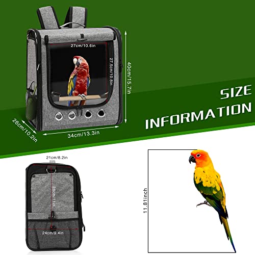Bird Carrier Bag Bird Travel Cage with Stand, Lightweight Backpack for Parrot, Portable Bird Travel Bag, Pet Transparent Breathable Travel Cage (X-Large) - size: X-Large