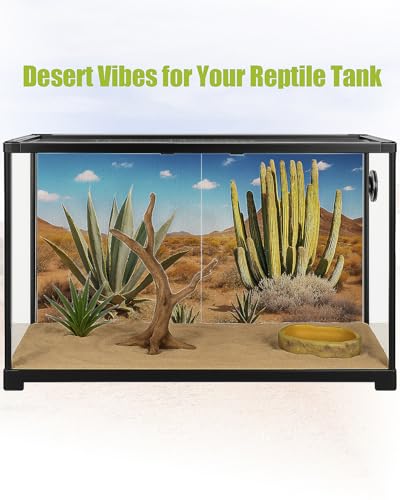3 Pcs Reptile Background for Terrarium 40 Gallon, Bearded Dragon Tank Background 36x18 inches, Leopard Gecko Tank Accessories, Desert, Jungle, Rocky Style Terrarium Supplies Décor