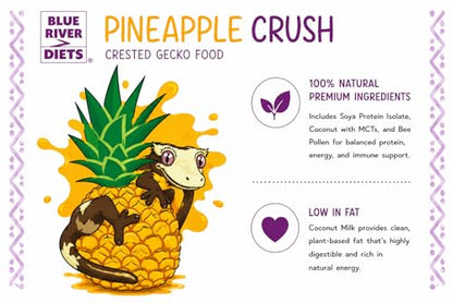 Blue River Diets Crested Gecko Diet | Pineapple Crush | All Natural Low Fat Complete Gecko Food | 2.1oz