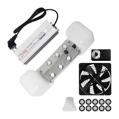 Ultrasonic Mist Maker 6 Head Mist Maker Fogger 5000ml/H Ultrasonic Mister Fogger 200W Atomizer Pond Fogger IP67 Waterproof Fog Mist Machine with Fan for Garden Rockery Halloween Decor (6 Heads+Fan) - color: 6 Heads+Fan