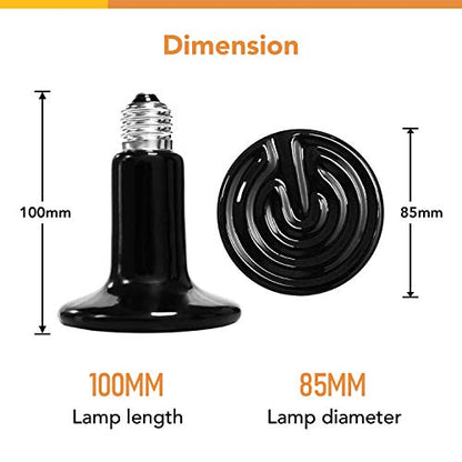 Simple Deluxe 150W Reptile Heat Bulb and 40-108 Degrees Fahrenheit Digital Thermostat Controller Included, for Amphibian Pet & Incubating Chicken, Black - size: 150 Watts, style: Bulb+Thermostat