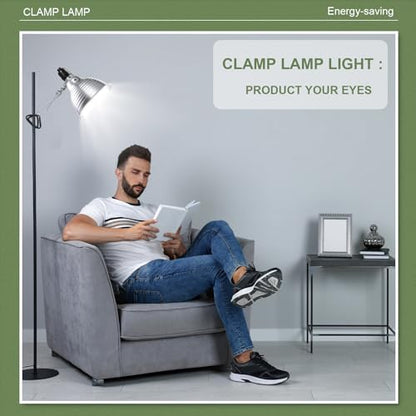 Macarrie 20 Pcs Adjustable Clamp Lamp Light with Aluminum Reflector Up to 150 Watt (No Bulb Included) E26 Socket SPT-2 18awg 6FT Cord(5.5 Inch) - size: 5.5 Inch