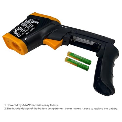 Digital Infrared Thermometer Gun -58 to 1112 Degrees Fahrenheit Adjustable Emissivity&MAX&MIN Non Contact IR Thermometer Laser Temperature Gun for Cooking,Food,Pizza,Oven,Grill(not for Human)