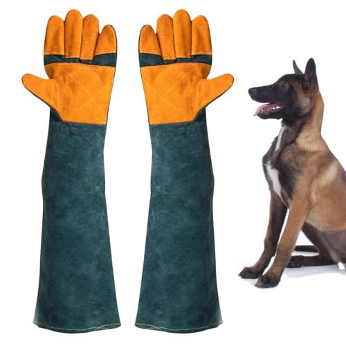 Dog Bite Protection Gloves - Heavy Duty Protective Mitts, Puncture Resistant Dog Training Gear | Scratch Proof Cat Grooming Gloves, Grooming Mitts Sleeve for Pet Care Workers Rescue Wildlife Handlers - color: C