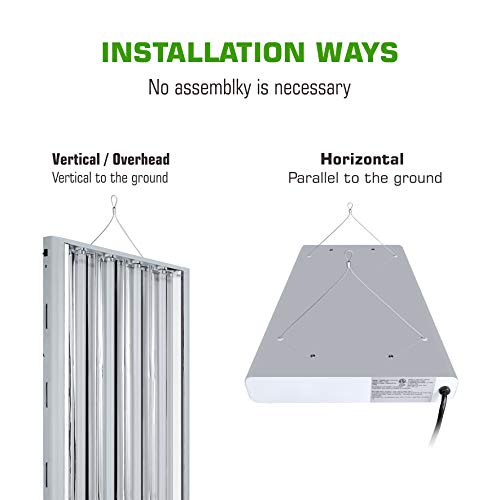 BloomGrow 2FT T-5 HO Fluorescent Lighting Kit 2-Bulb 24W 6500K Lamp Included for Indoor Growing T5 Grow Lights Fixtures