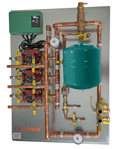 Hydronic Radiant Heat Control Panel - 3 Zone | Pre-Assembled Heating Distribution System for Underfloor, Home & Space Heating | High-Efficiency & Easy Install - size: 3 Zone - For use with/without Glycol
