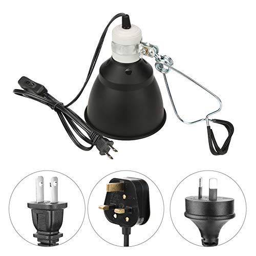 KUIDAMOS 300W Reptile Heating Lamp Socket Ceramica UVA/UVB Bulb Lamp Light Holder with Anti-Hot Cage Light Holder for Reptiles Reptile Heat lamp Dome with Habitat Lighting